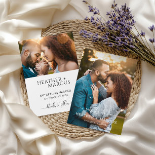 Convite Foto Elegante de Caligrafia Moderna Salva a Data