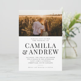 Convite Foto Elegante de Tipografia Moderna