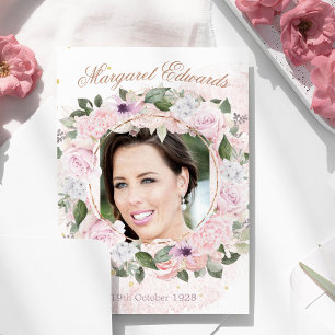 Convite Foto Elegante Dourada, cor-de-rosa 90