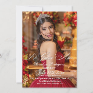 Convite Foto Elegante e minimalista Quinceañera