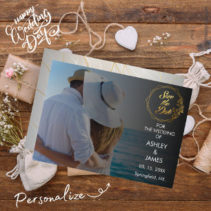 Convite Foto Elegante Moderna Salvar o Script de Data Dour