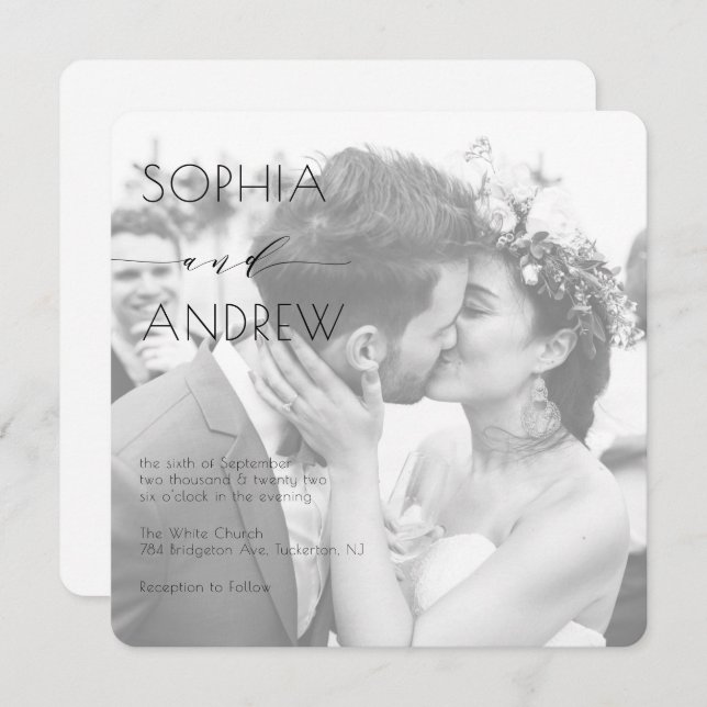 Convite Foto Elegante Moderna - Todos os meus casamentos b (Frente/Verso)