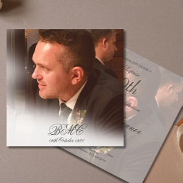 Convite Foto Elegante Simples de Aniversário do Homem 80