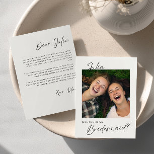Convite Foto Elegante Você Será Minha Carta De Bridesmaid