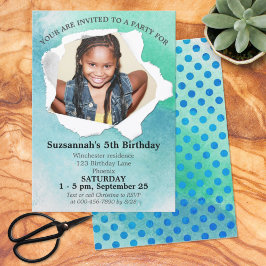 Convite Foto em forma de perfuração de papel Modelo de cor