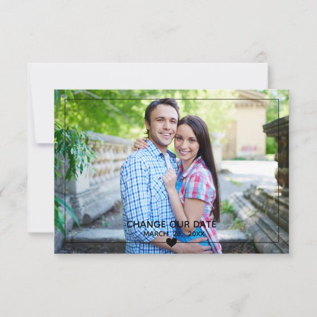 Convite Foto em formato fino - 3x5 Alterar nossa data (Frente)