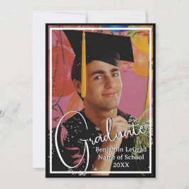 Convite Foto em preto e branco da festa de formatura