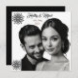 Convite foto em preto e branco do estilo retro do casament