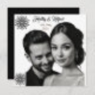 Convite foto em preto e branco do estilo retro do casament