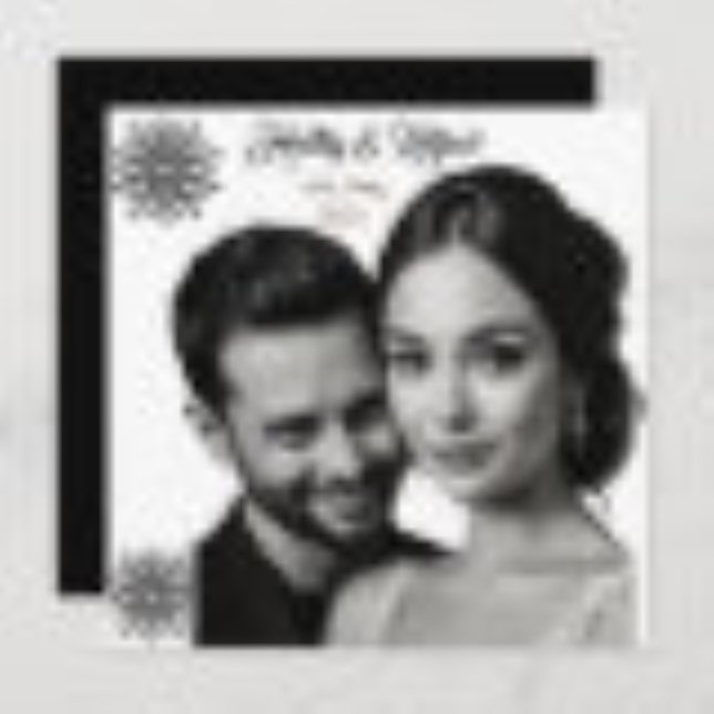 Convite foto em preto e branco do estilo retro do casament (Criador carregado)