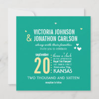Foto Emerald Yellow Zig Zag Typografia Casamento