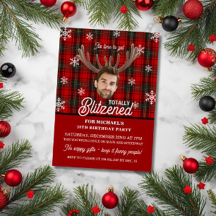 Convite Foto Engraçada de Rosto Abobalhado de Natal Aniver
