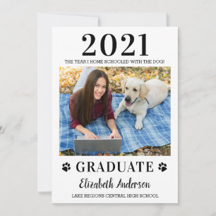 Convite Foto Engraçada, Graduação 2021, de Cães na Esc
