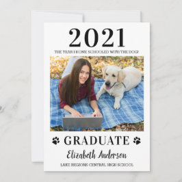 Convite Foto Engraçada, Graduação 2021, de Cães na Escola