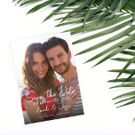 Convite Foto - Escrita manual - Salvar a data 3<br><div class="desc">Obtenha entusiasmo para o seu casamento com a sua fotografia vertical moderna,  chic e exclusiva de escrita manual,  Salve o Cartão de Data. Versão horizontal também disponível.</div>