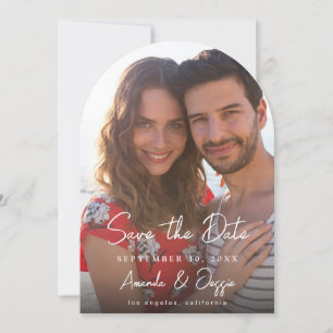 Convite Foto - Escrita manual Vertical Salve Data 3 Arco