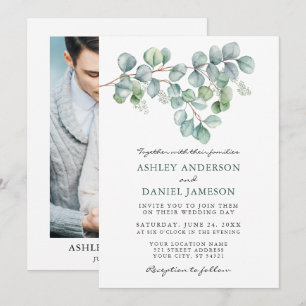 Convite Foto Eucalyptus Greenery de Casamento