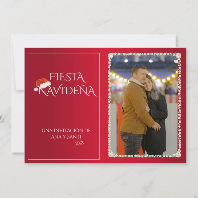 Convite Foto Fiesta Navideña Christmas Party Invitation (Frente)