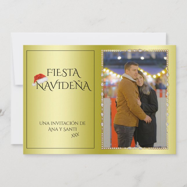 Convite Foto Fiesta Navideña Christmas Party Invitation (Frente)