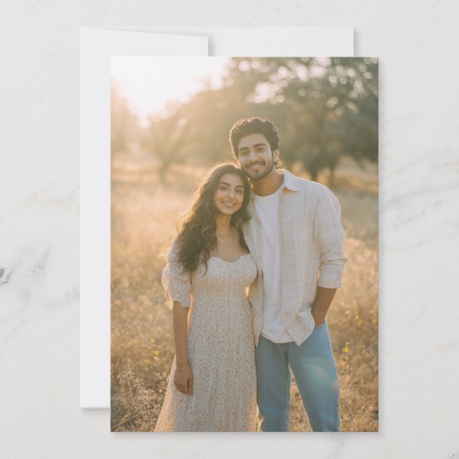 Convite Foto Floral Bege Serena (Frente)