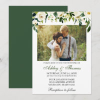 Foto Floral Branco Verde de Casamento Watercolor