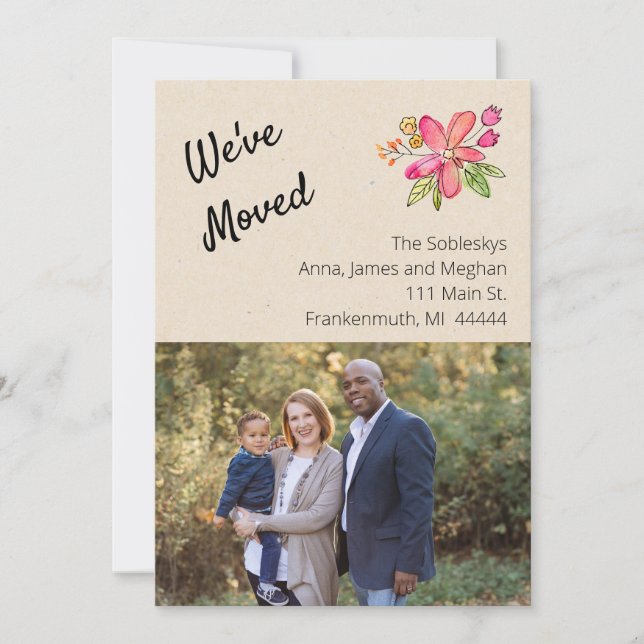 Convite Foto Floral Que Mudamos (Frente)