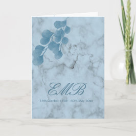 Convite Foto Funeral Azul Comemoração Eucalyptus Da Vida