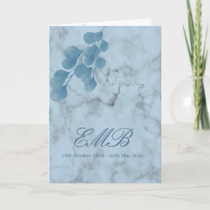 Convite Foto Funeral Azul Comemoração Eucalyptus Da Vida