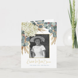 Convite Foto Funeral Elegante Elegante Eucalyptus Foliage