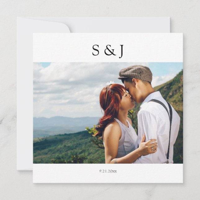 Convite Foto Geométrica Praça Branca e Negra 2 Casamento (Frente)