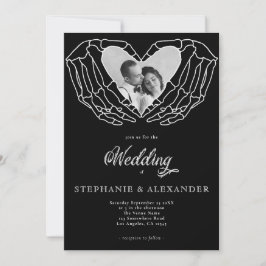 Convite Foto Gótica Negra Moderna Manda Casamento