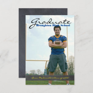 Convite Foto graduada do vertical - listra do quadro 3x5