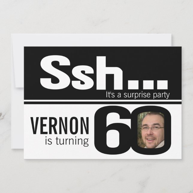 Convite Foto: homens negros brancos 60 anos 4 fotos (Frente)