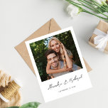 Convite Foto instantânea 2 Salve a data - branco<br><div class="desc">Obtenha entusiasmo para o seu belo casamento enviando a sua Foto Instantânea & Chic 2 moderna Salve a Data - Cartões salve a data Brancos com a sua fotografia e caligrafia moderna.</div>