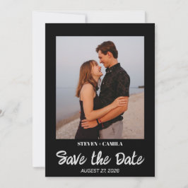 Convite Foto instantânea de orçamento Casamento negro salv