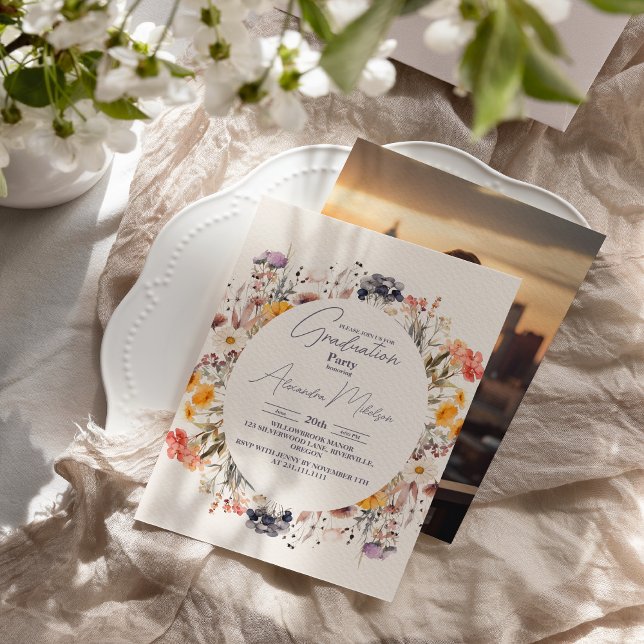 Convite Foto: Jardim de Flores Selvagens Graduação Verde (Criador carregado)