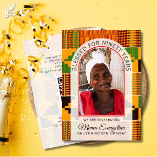 Convite Foto Kente ANIVERSÁRIO DE 90 ANOS ABENÇOADO