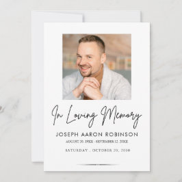 Convite Foto Lembrança de Funeral Memorial em Homenagem