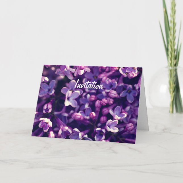 Convite Foto Lilac Flower Birthday Gift (Frente)
