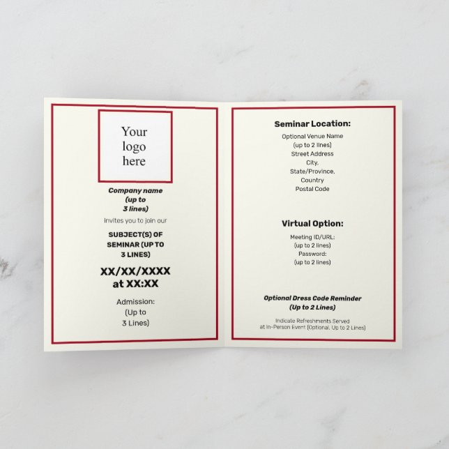 Convite Foto/Logo Burgu./Creme I Hybrid Sem. (Interior)