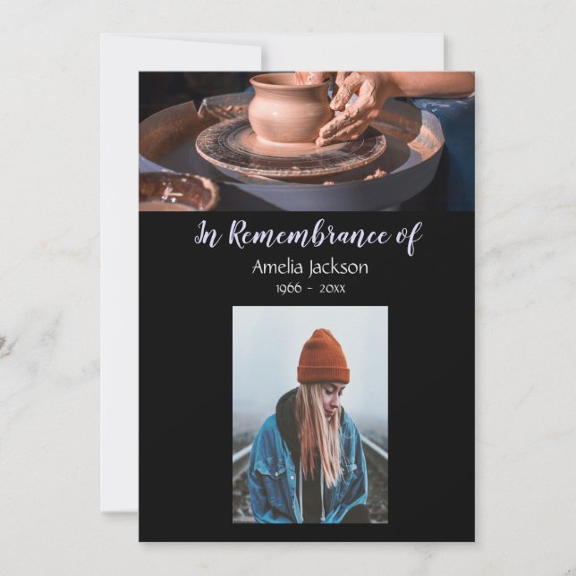 Convite Foto Memorial Convidar Clay Potter (Frente)