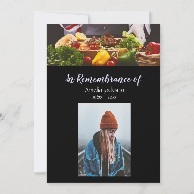 Convite Foto Memorial Convide Cook Chef Kitchen (Frente)