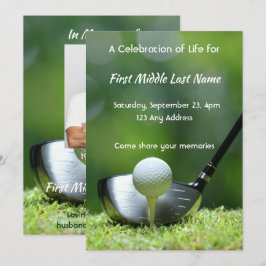 Convite Foto Memorial Golfista Campo de Golfe Golfe
