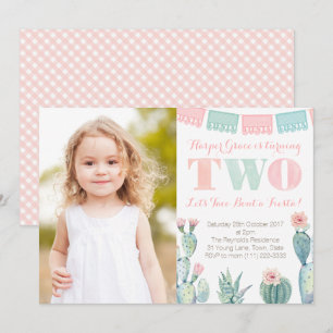 Convite Foto mexicana do partido de segundo aniversário d