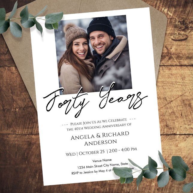 Convite Foto mínima de 40 anos (Criador carregado)