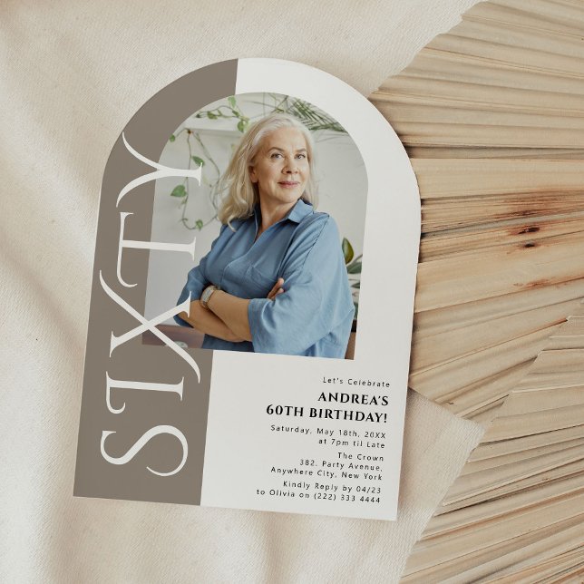 Convite Foto mínima de 60 º aniversário de 60 º arco (Criador carregado)
