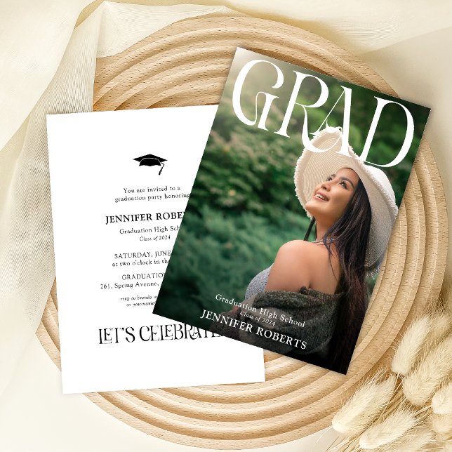 Convite Foto mínima de tipografia e graduação (Criador carregado)