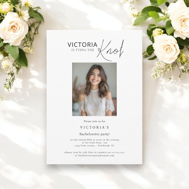 Convite Foto mínima que sou uma solteira de casando (Criador carregado)