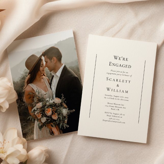 Convite Foto mínima tradicional simples que estamos em con (Criador carregado)