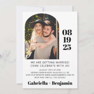 Convite Foto Minimalista E Casual - Tudo Em Um Casamento